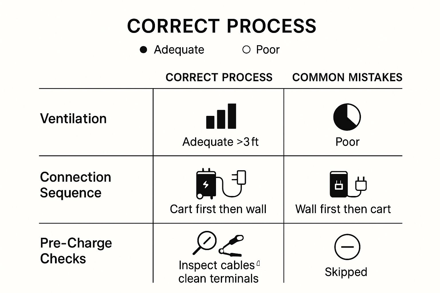 Infographic about charging golf carts