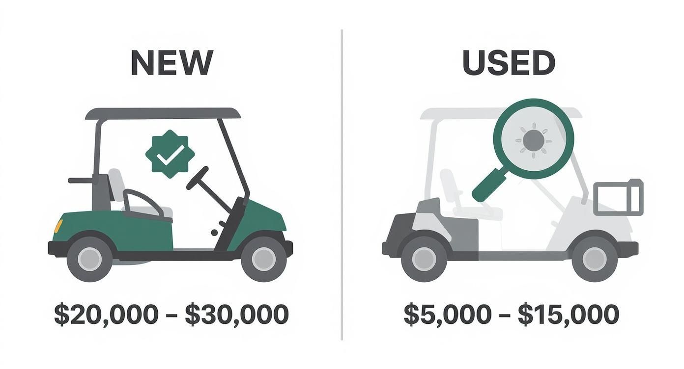 Infographic about cost of electric golf carts