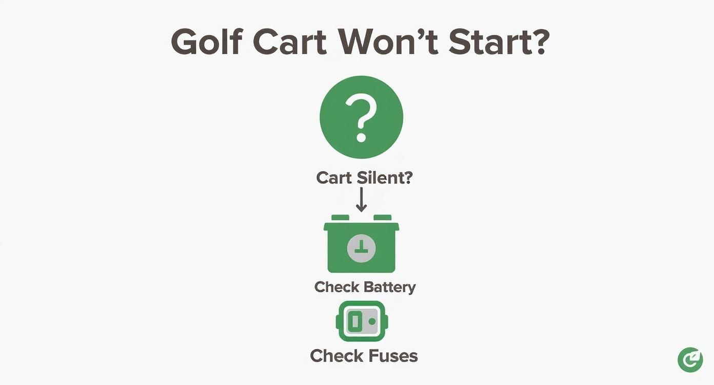 Infographic about golf cart won't start