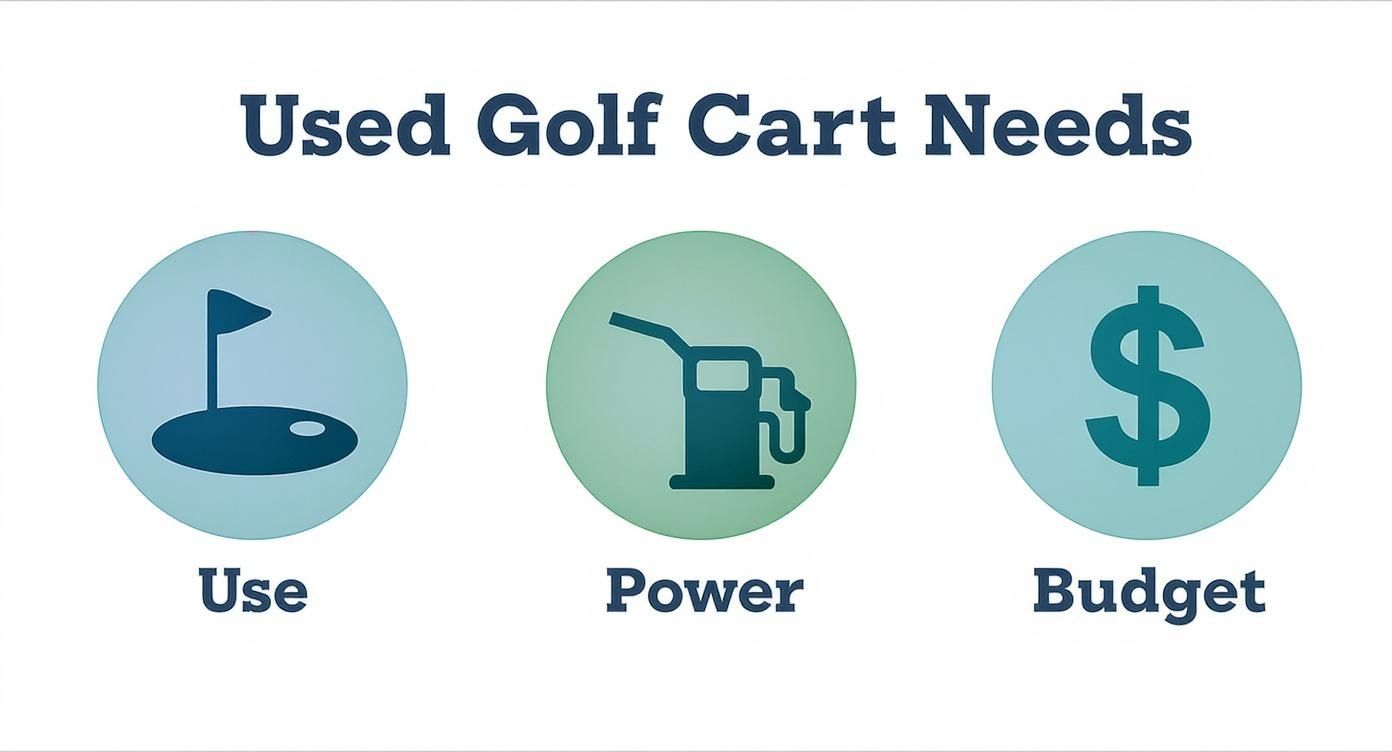 Infographic about buying used golf cart