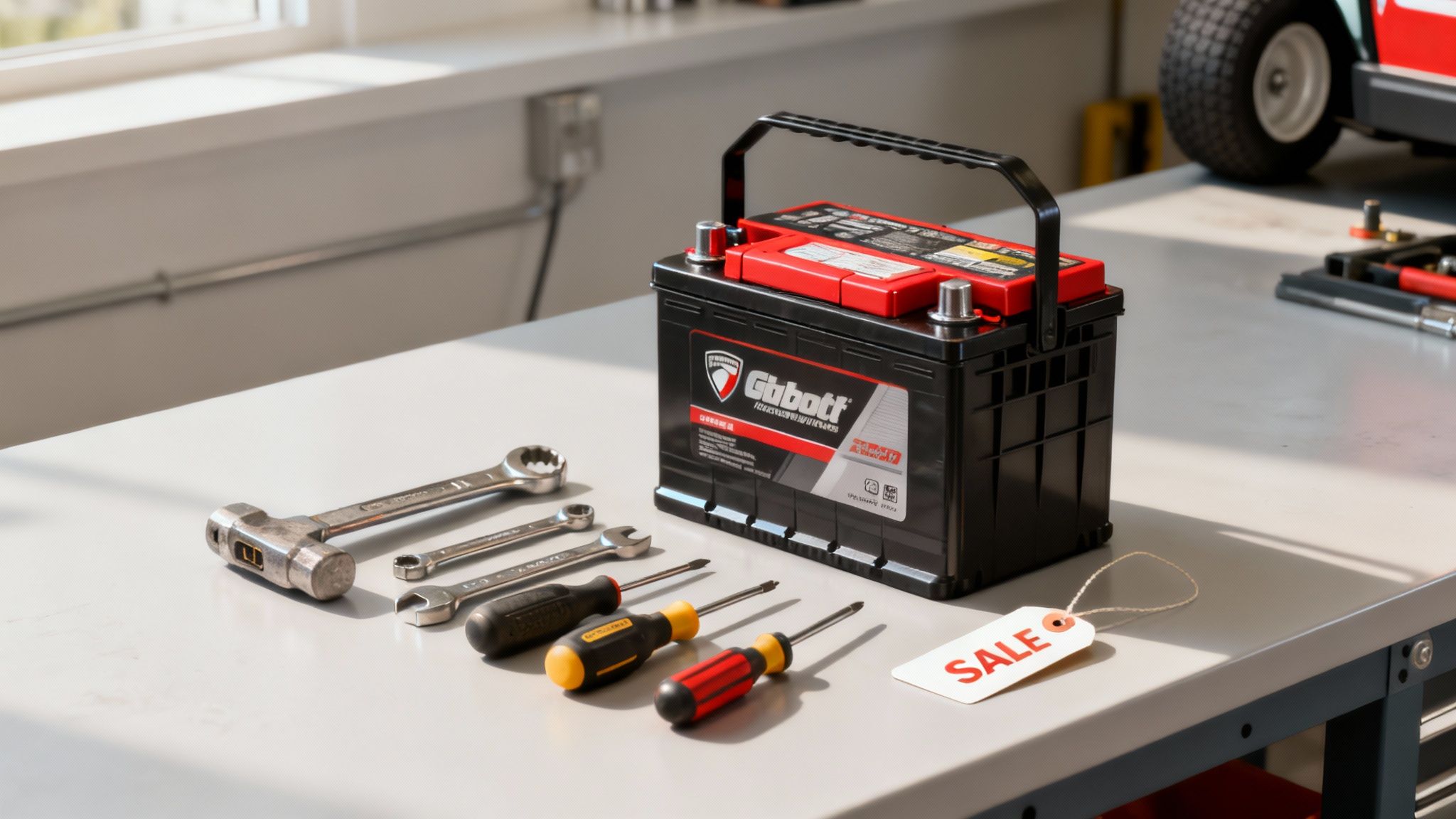 A person inspecting the battery compartment of their golf cart.