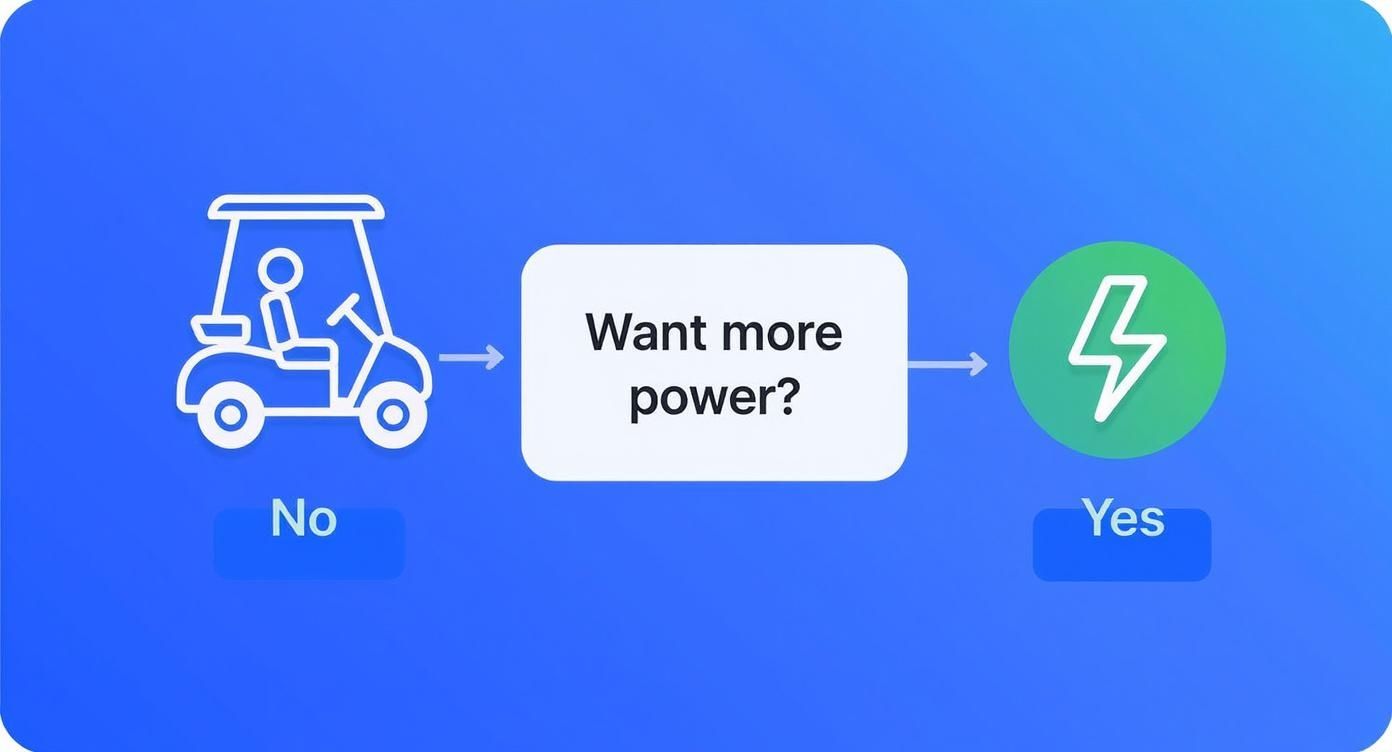 Infographic about high performance golf cart motors