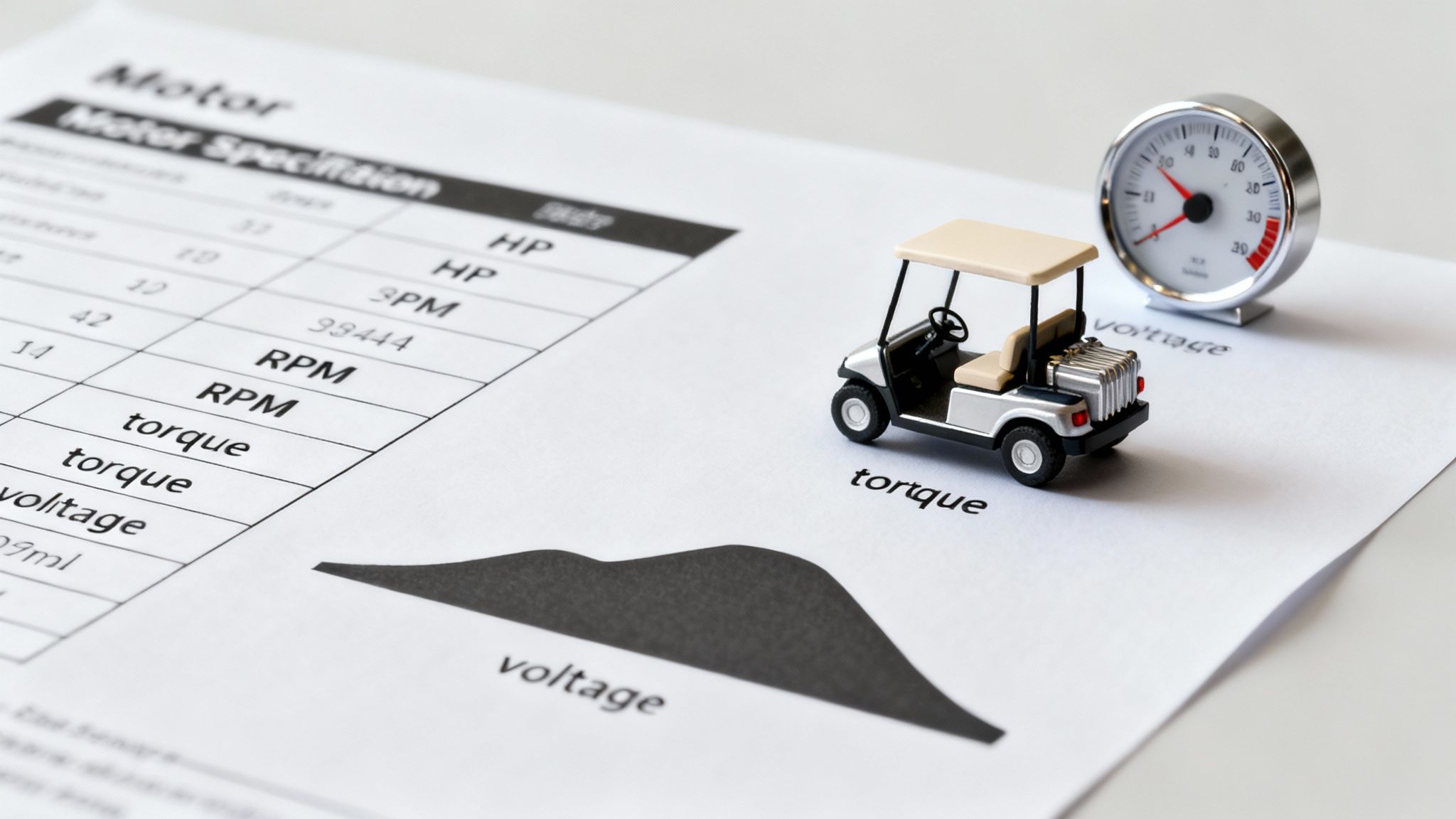 A close-up view of a modern, high-performance golf cart motor mounted in a chassis.