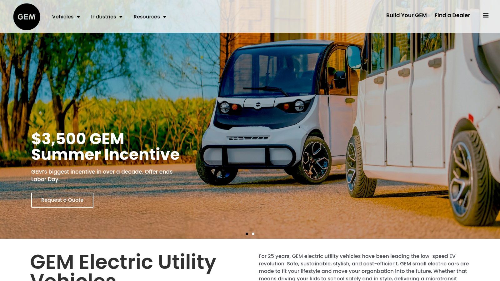 GEM (by Waev/Polaris heritage) – Street-Legal LSVs/NEVs