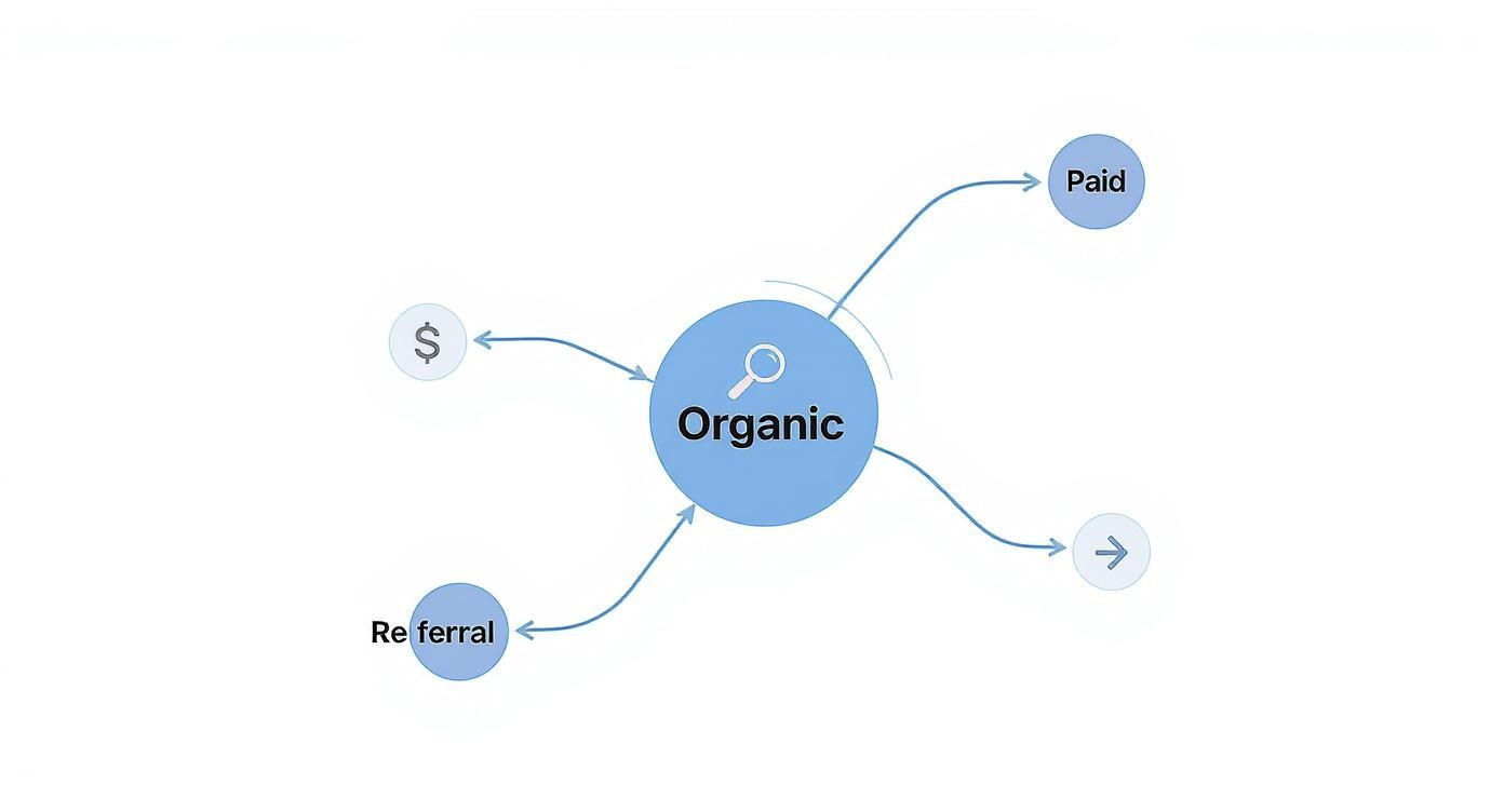 Infographic about what is organic search traffic