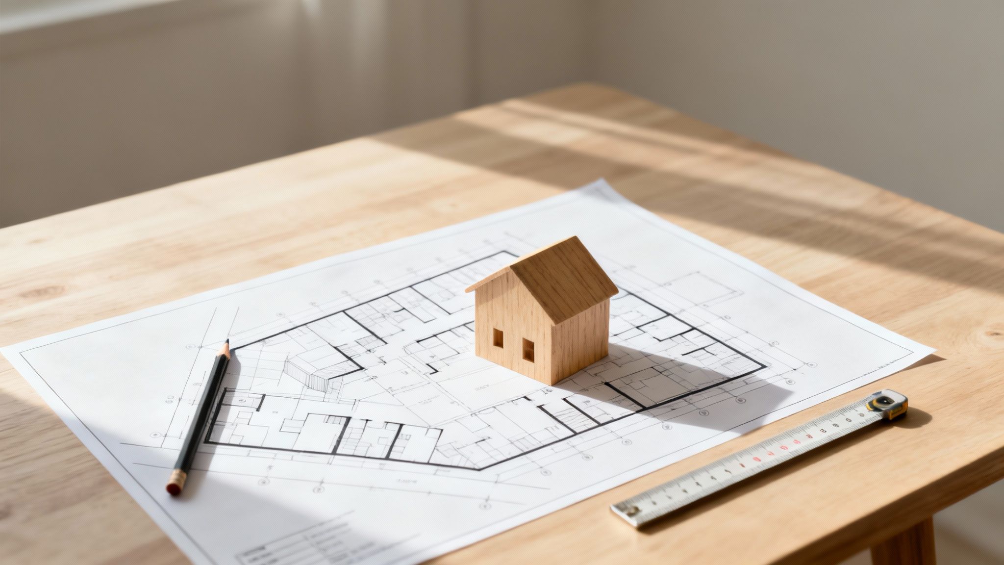 Architect reviewing a site plan on a construction site