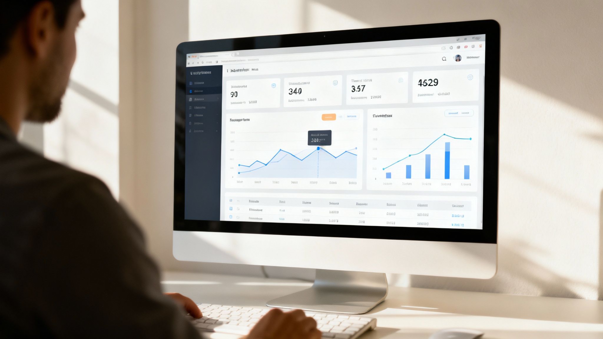 Screenshot of a Google Analytics dashboard showing website traffic and user engagement metrics
