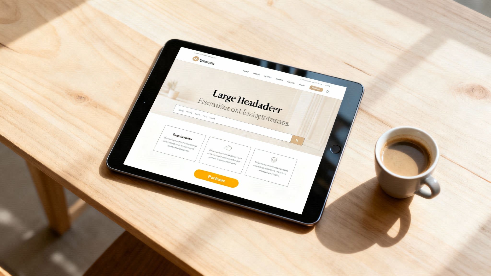 A hand typing on a laptop with a lightbulb icon above it, symbolizing creative and effective copywriting for websites.