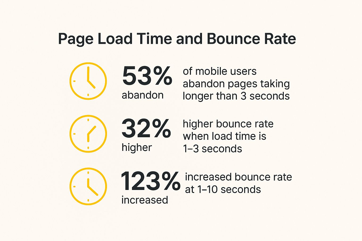 Infographic showing key data about Optimize Page Load Speed