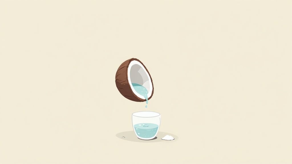 an illustration of coconut water with sea salt