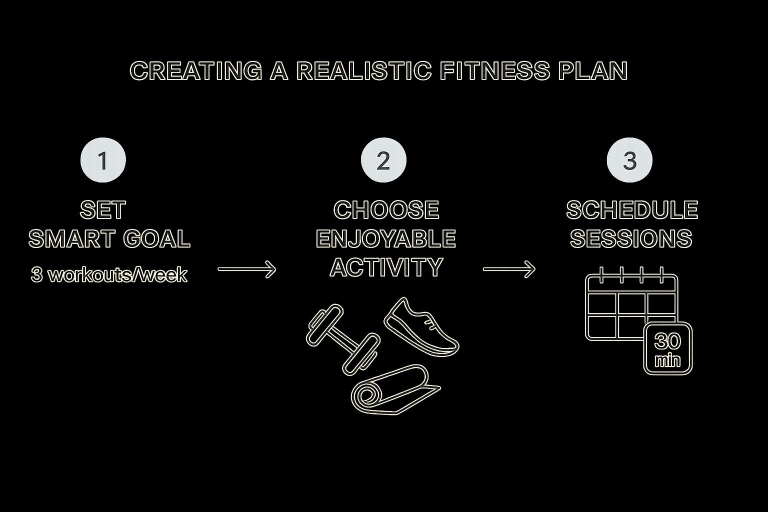 Infographic about how to start fitness journey