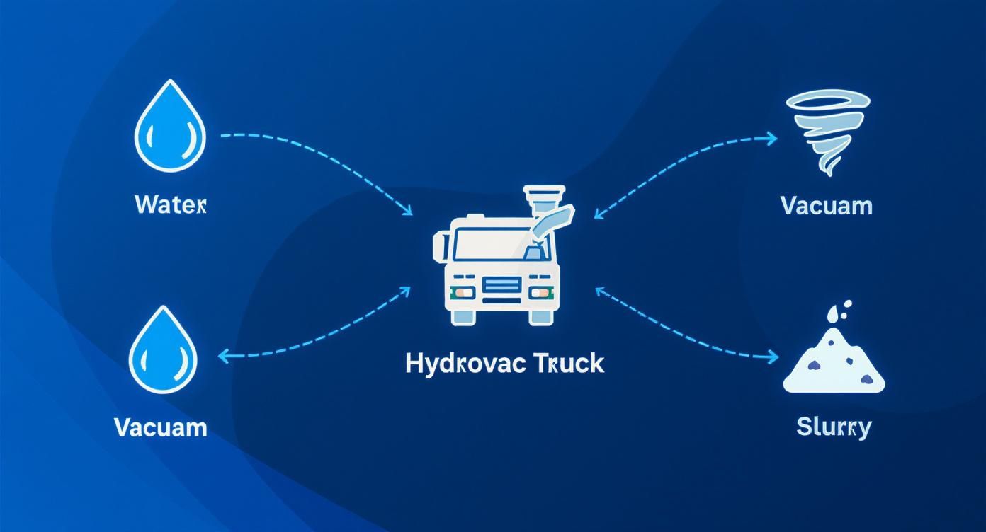 Infographic about hydrovac excavation equipment