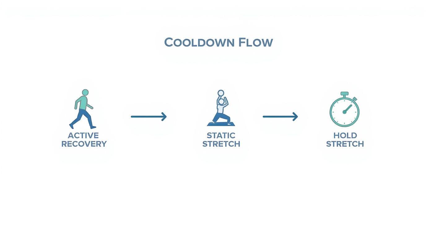 Infographic about how to cool down after workout