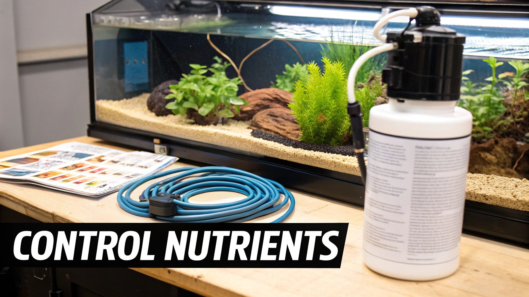 A close-up shot of a healthy saltwater aquarium sump, showing clean equipment and effective filtration media running.