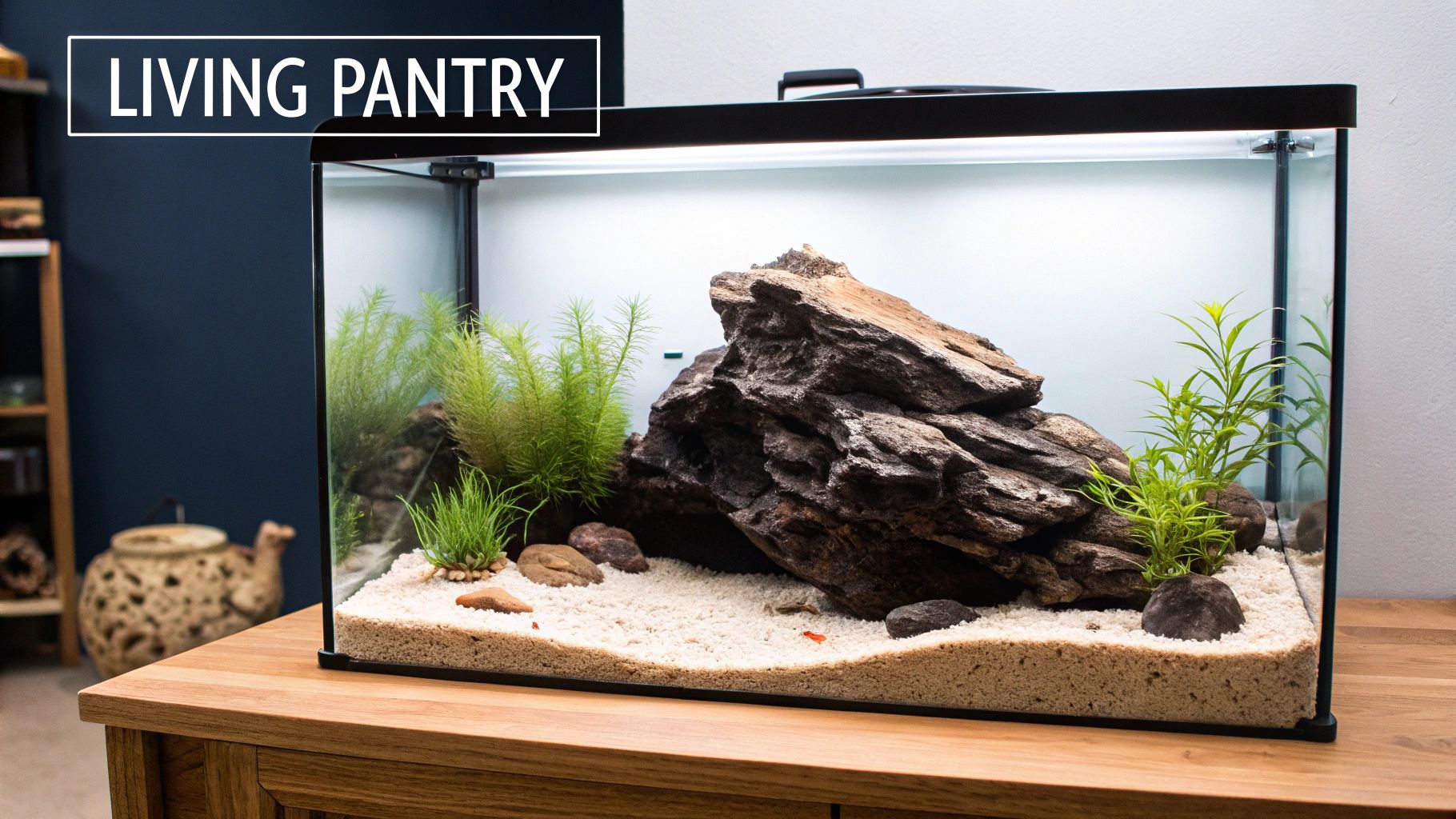 Live rock in a mature reef aquarium, teeming with visible microfauna.