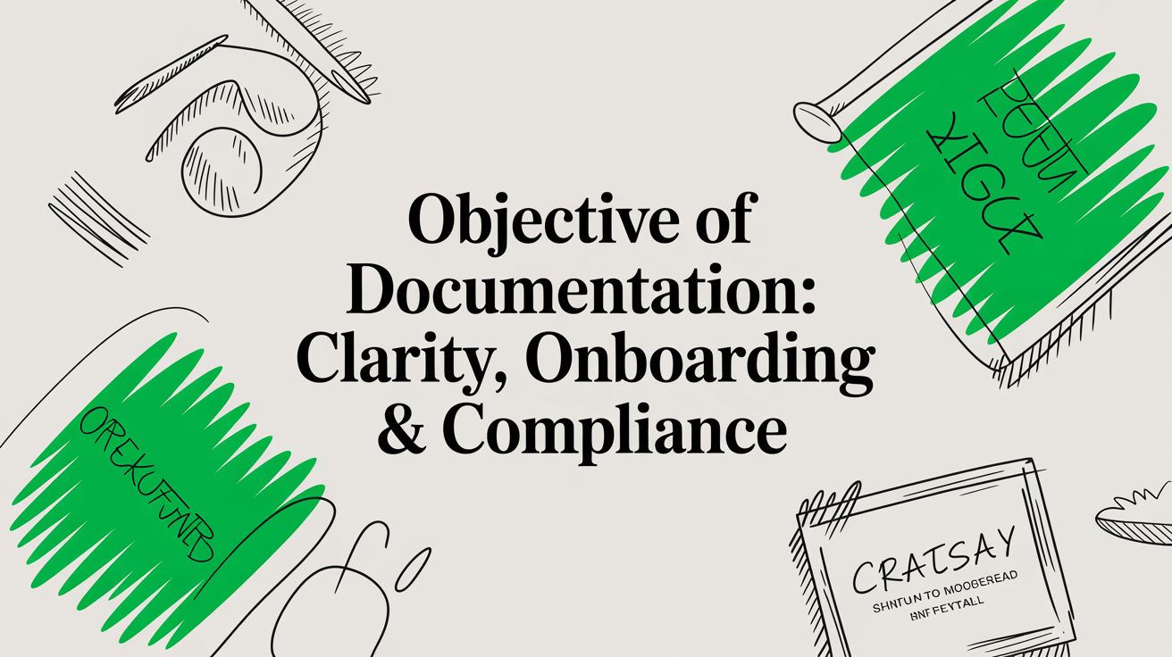 objective of documentation: Clarity, Onboarding & Compliance