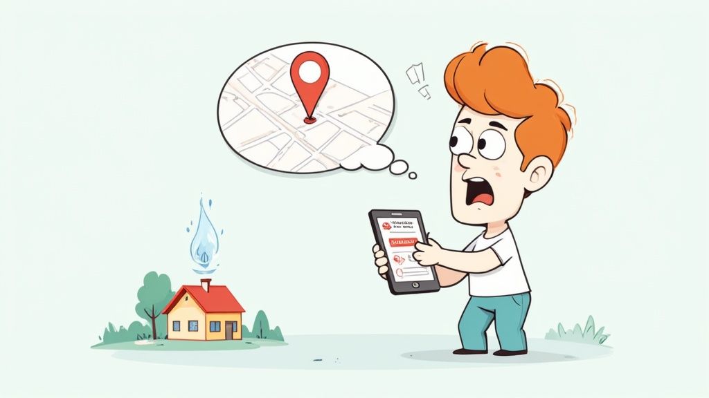 A laptop screen showing a Google Business Profile for a local service business, highlighting the key optimisation areas.