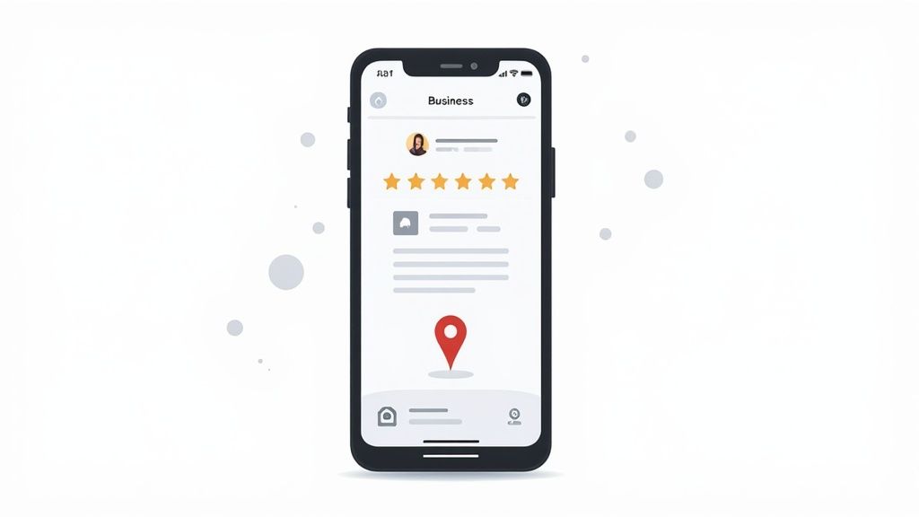 An illustrated magnifying glass examining a map with pins on it.