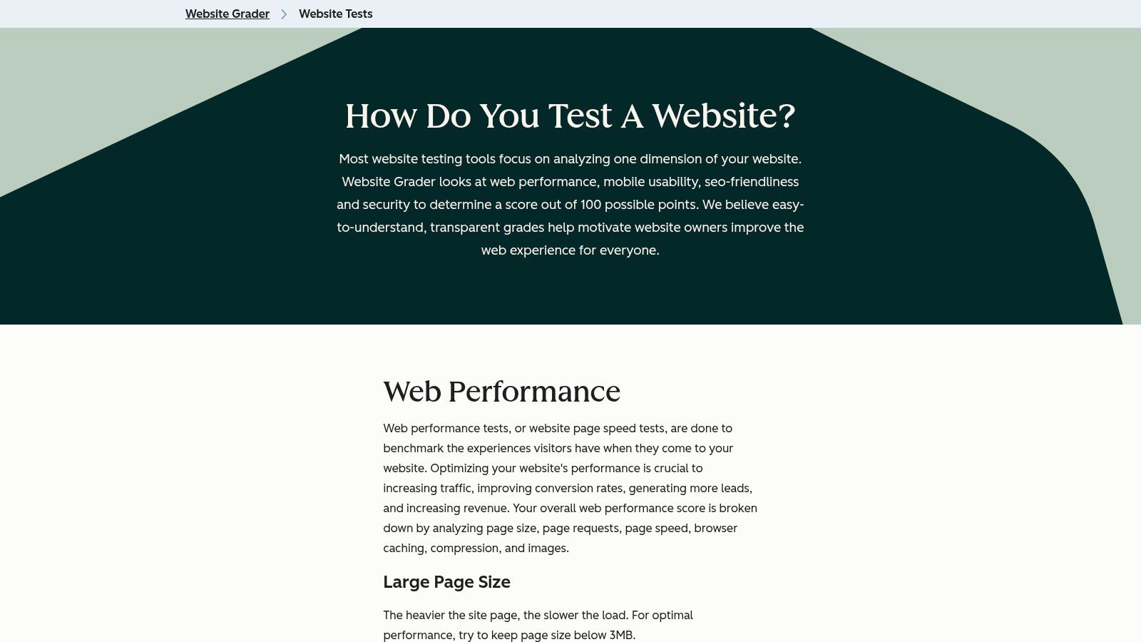 HubSpot Website Grader