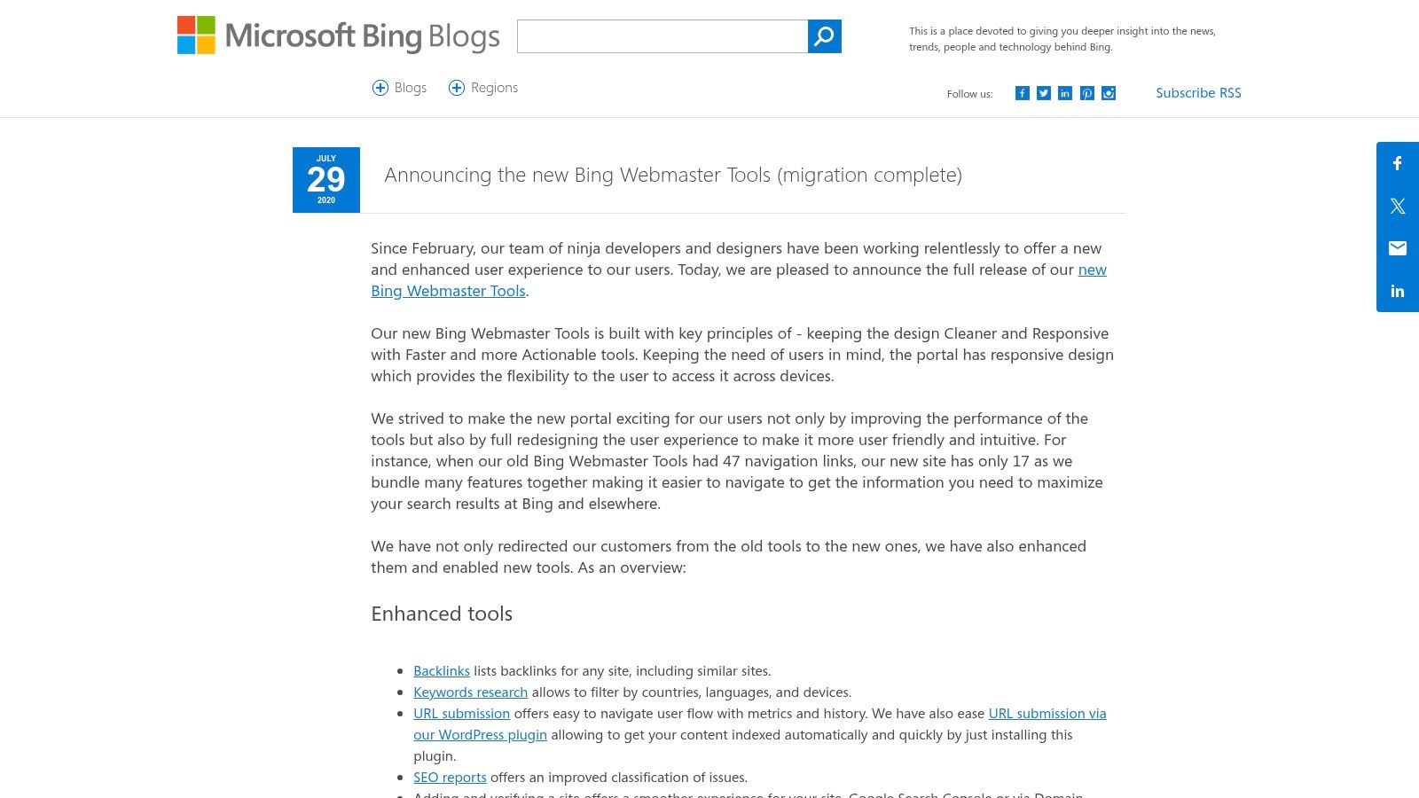 Bing Webmaster Tools – Site Scan