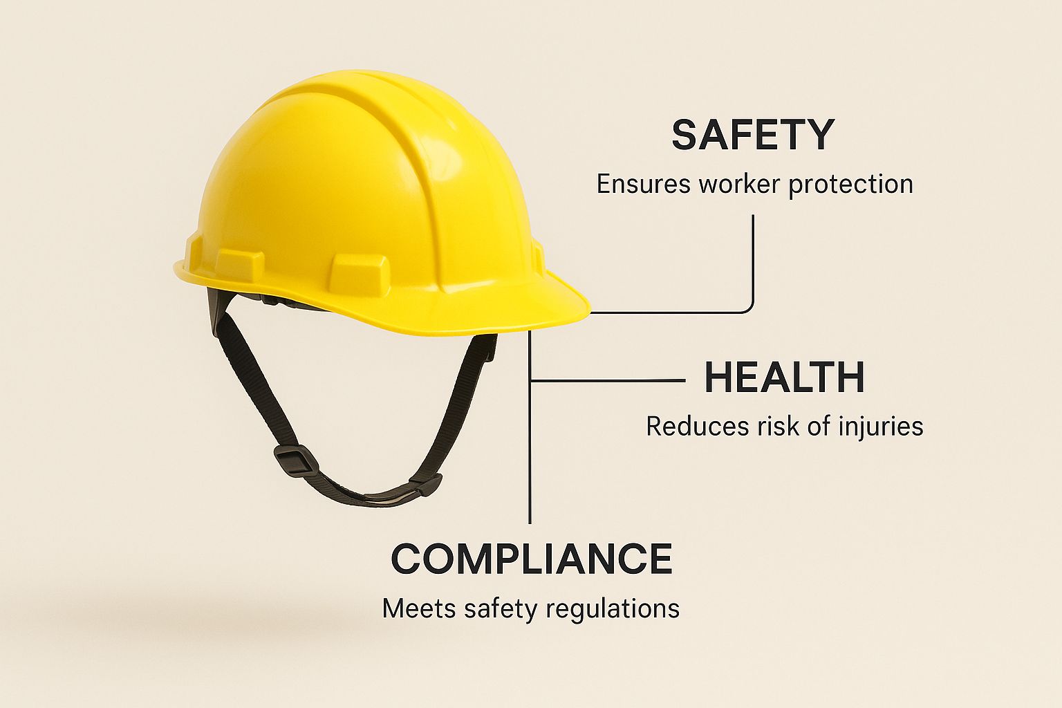 Infographic about safety equipment for construction