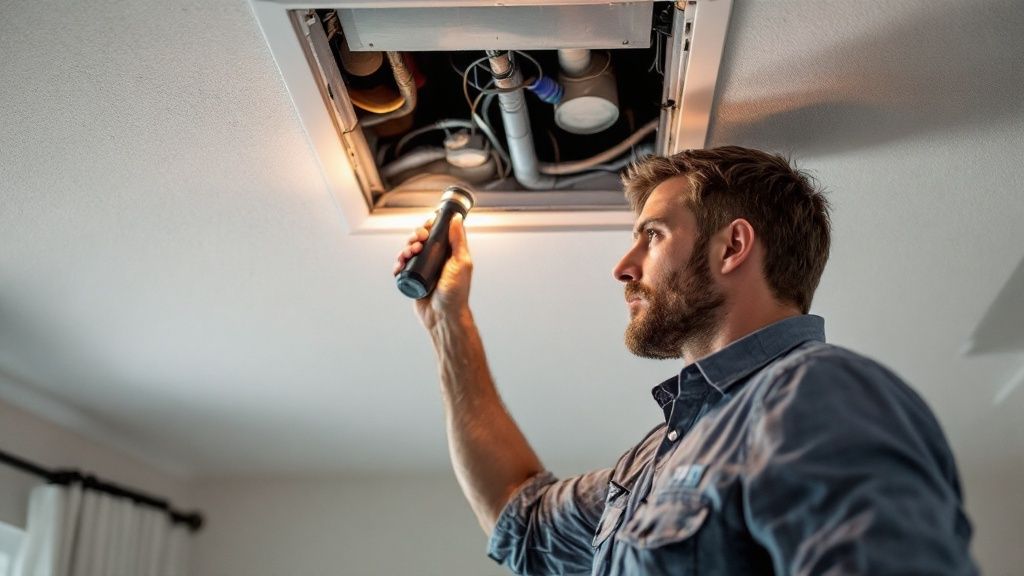 Installation of a ceiling access panel