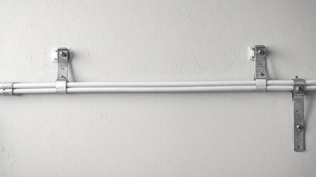 Workers encountering a problem during electrical conduit installation