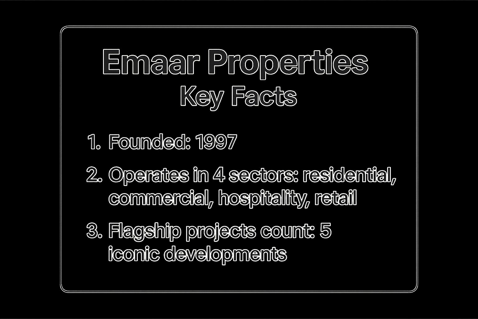 Infographic showing key data about Emaar Properties