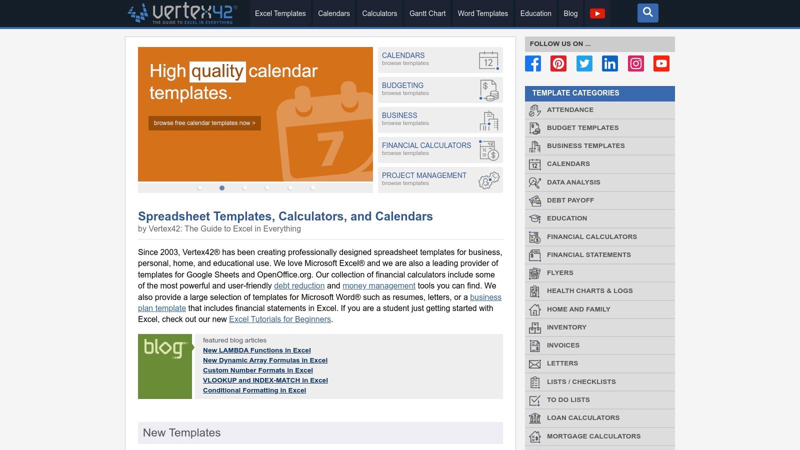 Vertex42 Maintenance Schedule Templates