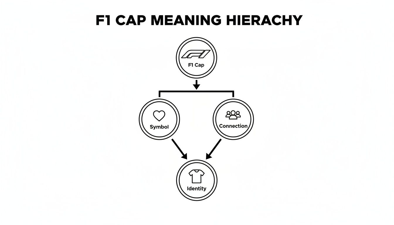 A diagram illustrating the F1 Cap meaning hierarchy, from Symbol and Connection to Identity.