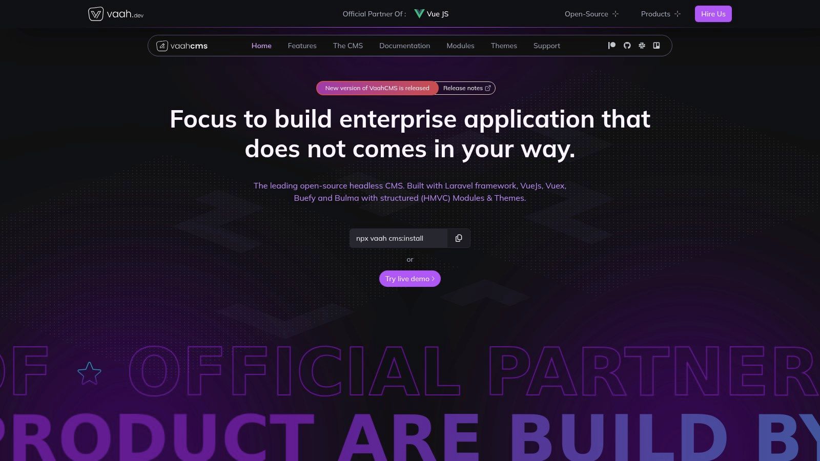 12. VaahCMS: The Headless Application Platform