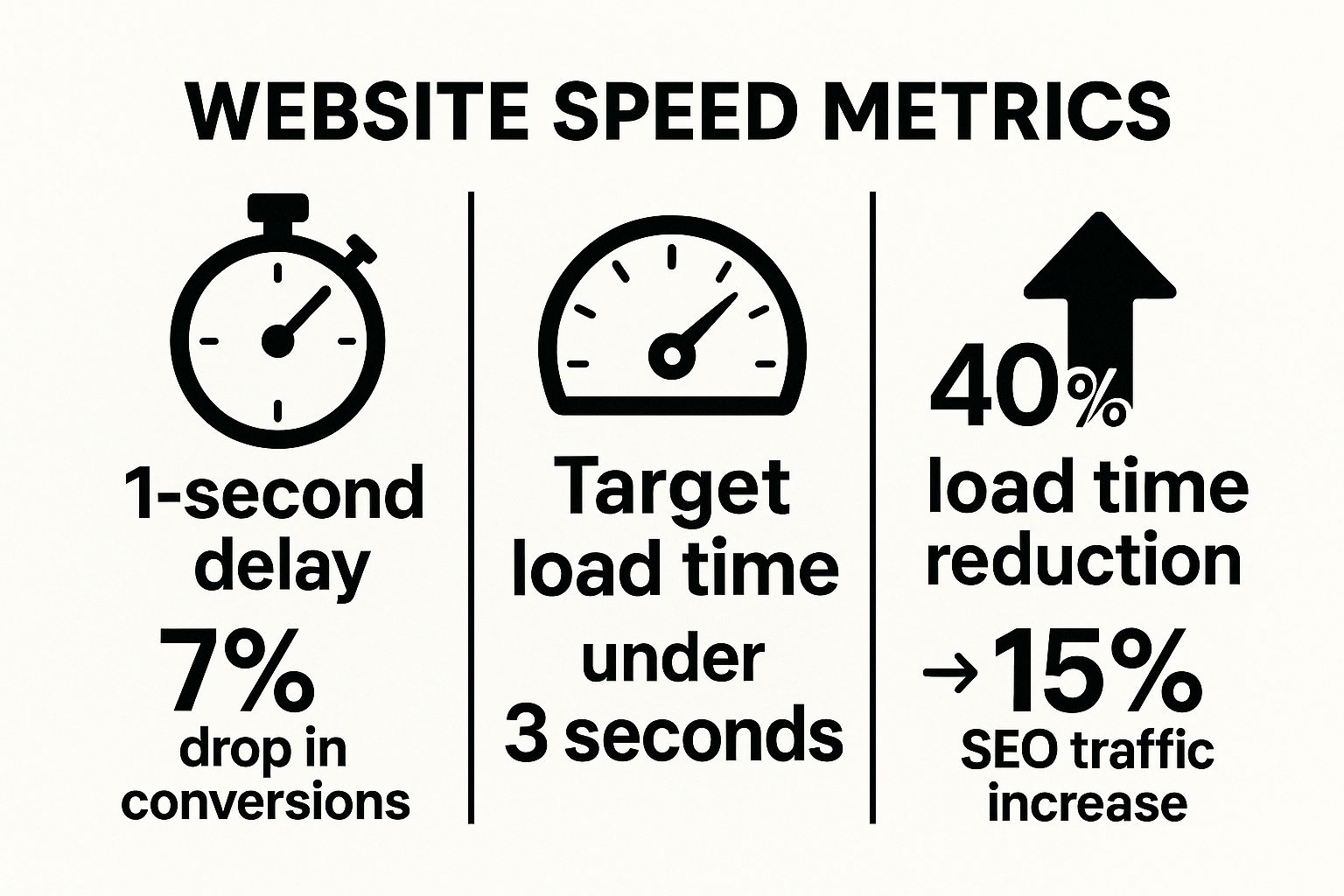 Infographic showing key data about Website Speed and Performance Optimization