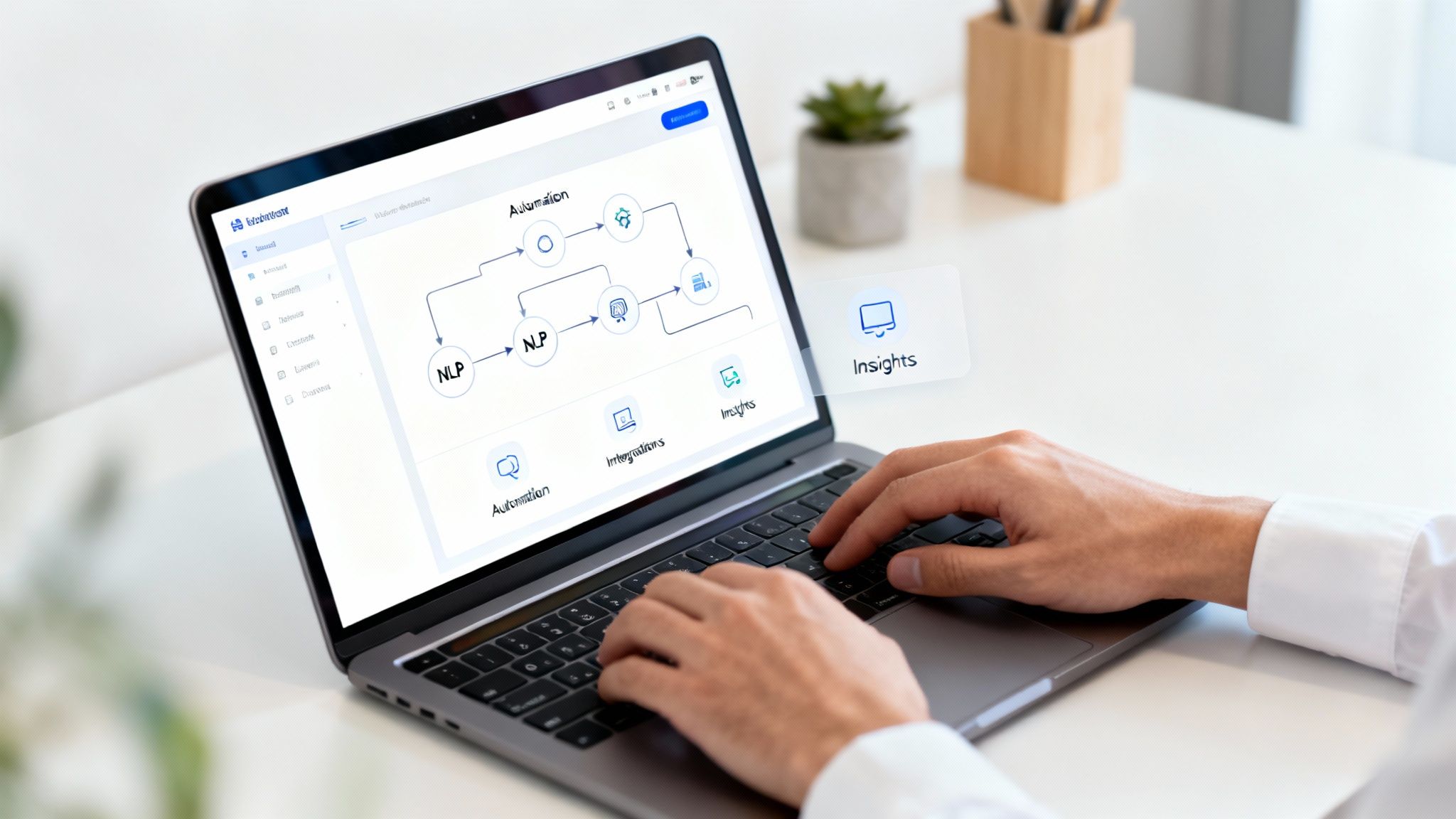 A digital interface showing interconnected nodes, representing the various capabilities of a personal AI assistant working together.