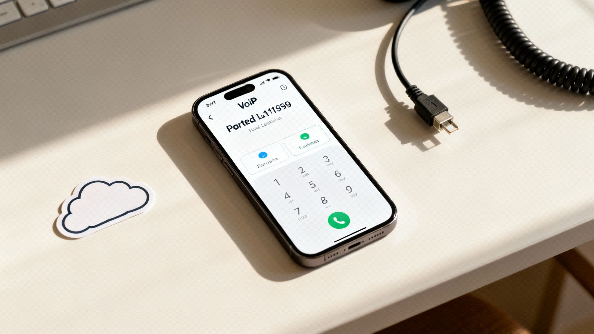 A person managing their virtual phone number settings on a smartphone app.