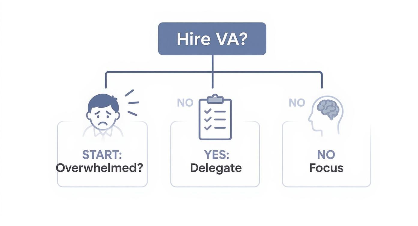 Infographic about hiring for virtual assistant