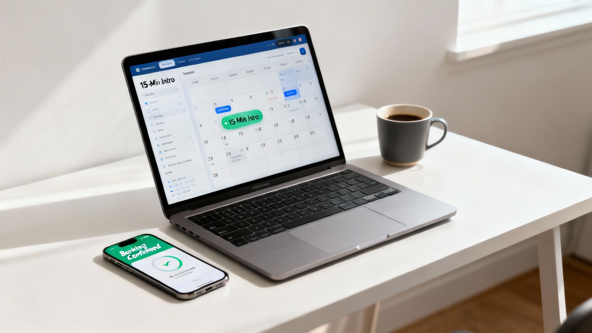 A calendar being automatically filled with appointments.