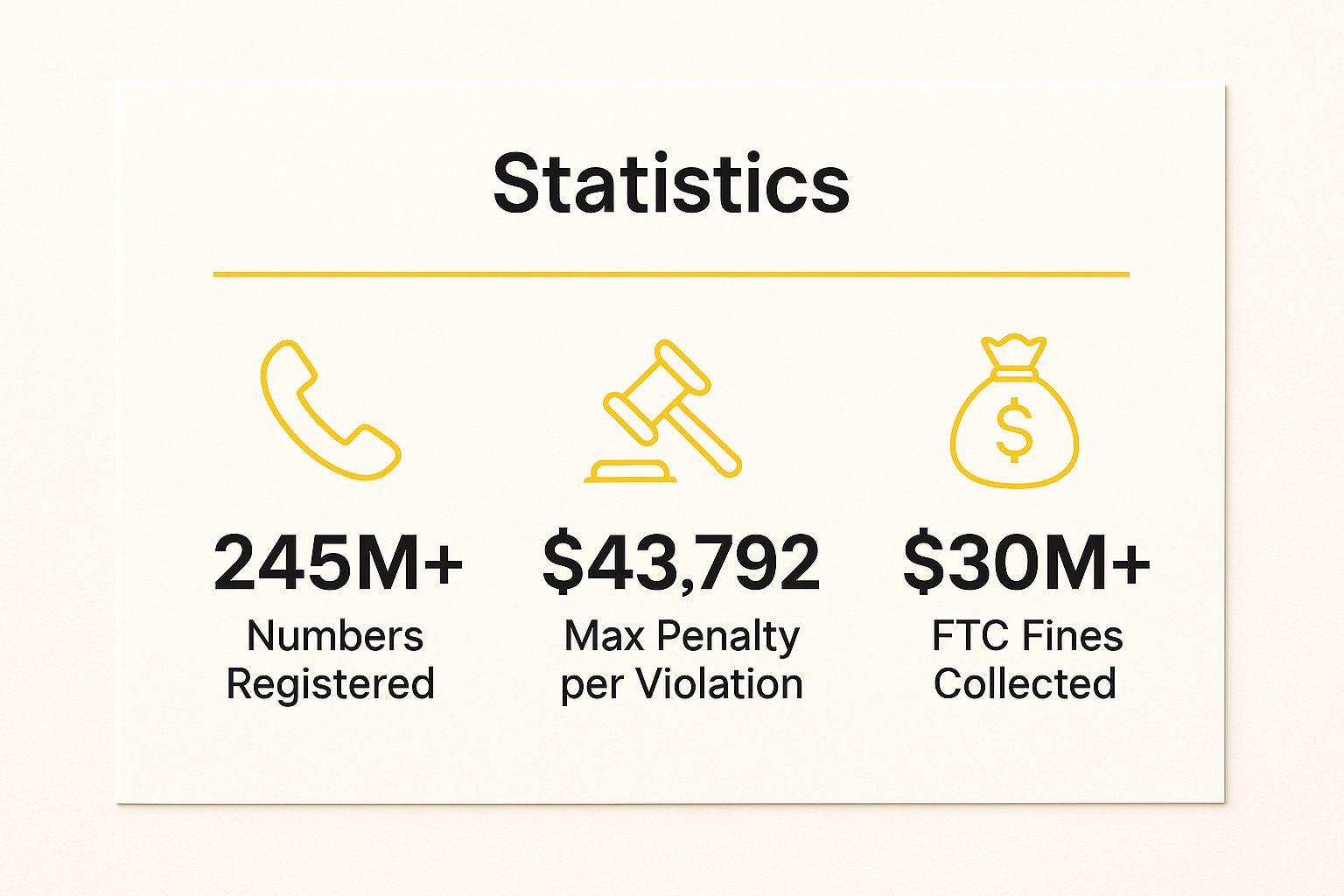 Infographic showing key data about National Do Not Call Registry