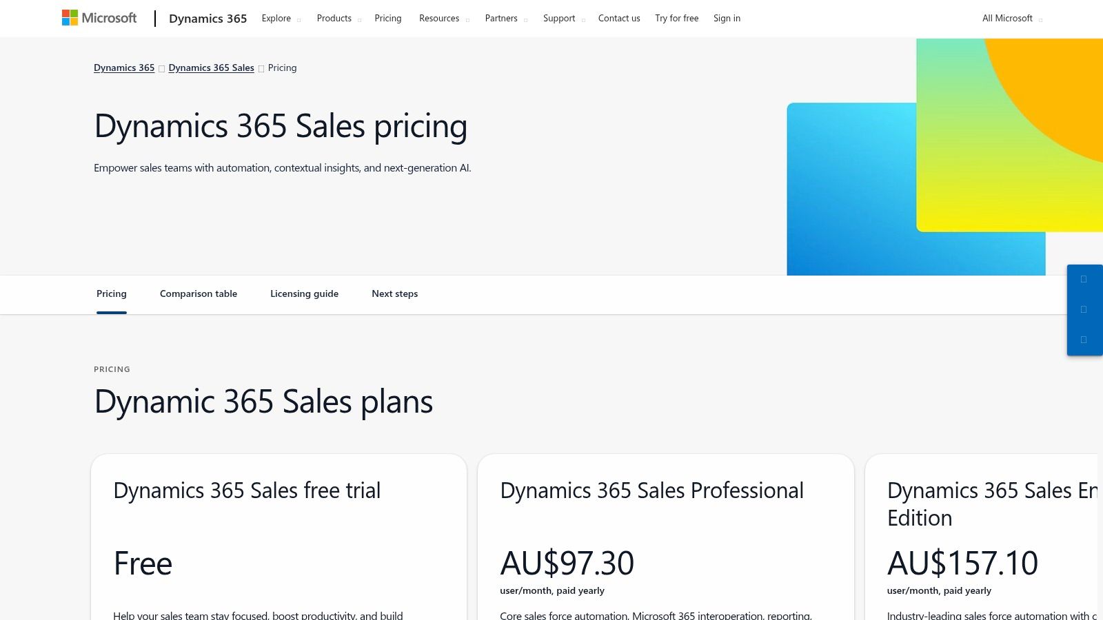 Microsoft Dynamics 365 Sales (Australia)