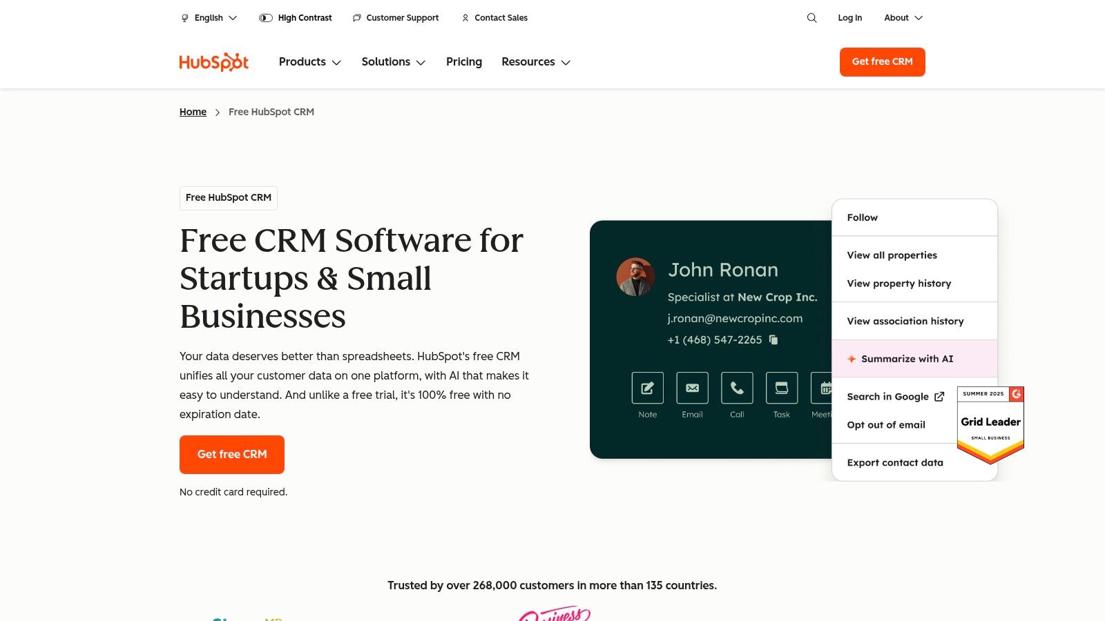 HubSpot (Free CRM and Starter Customer Platform)