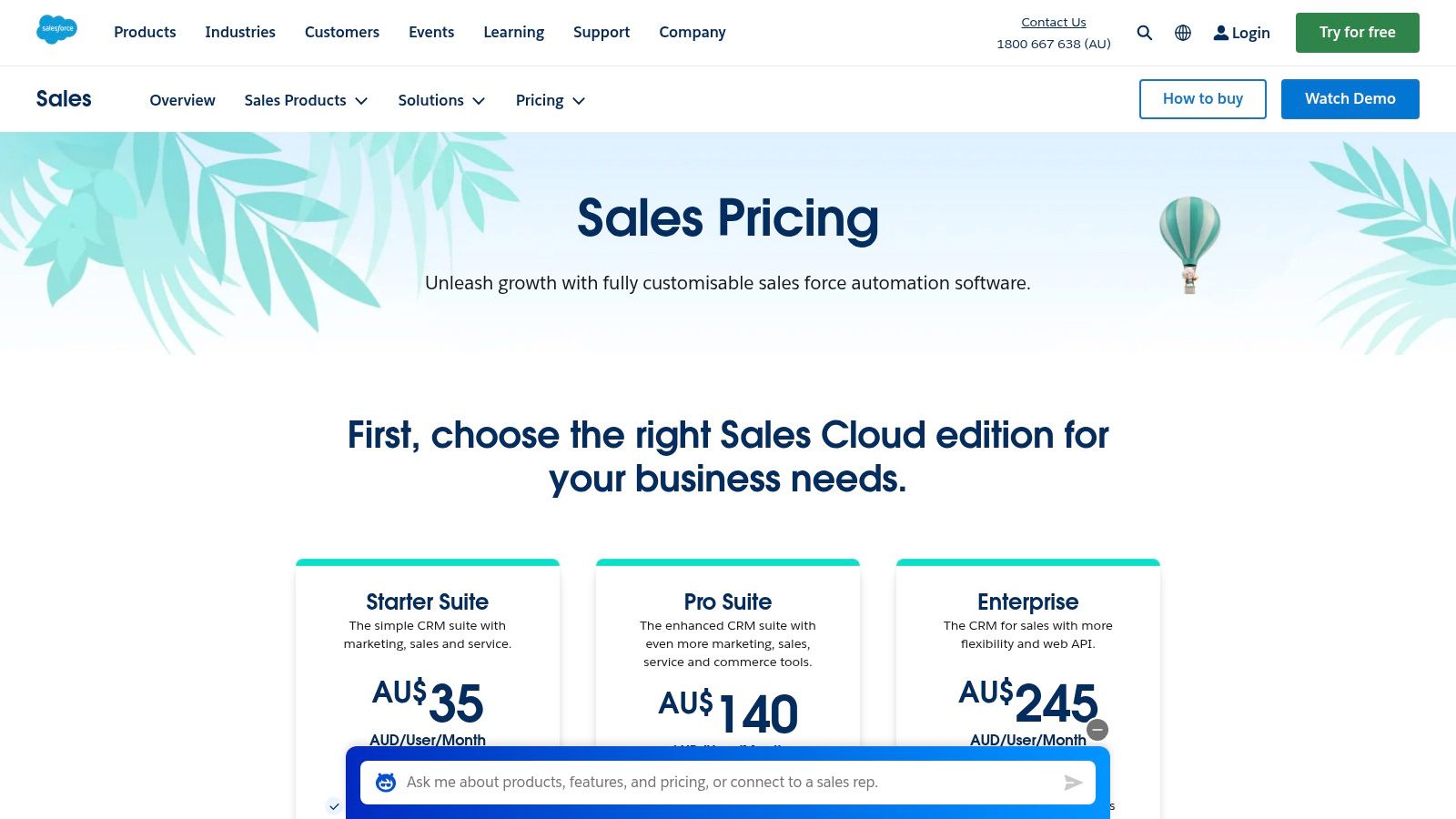 Salesforce ANZ (Sales Cloud / Starter Suite)