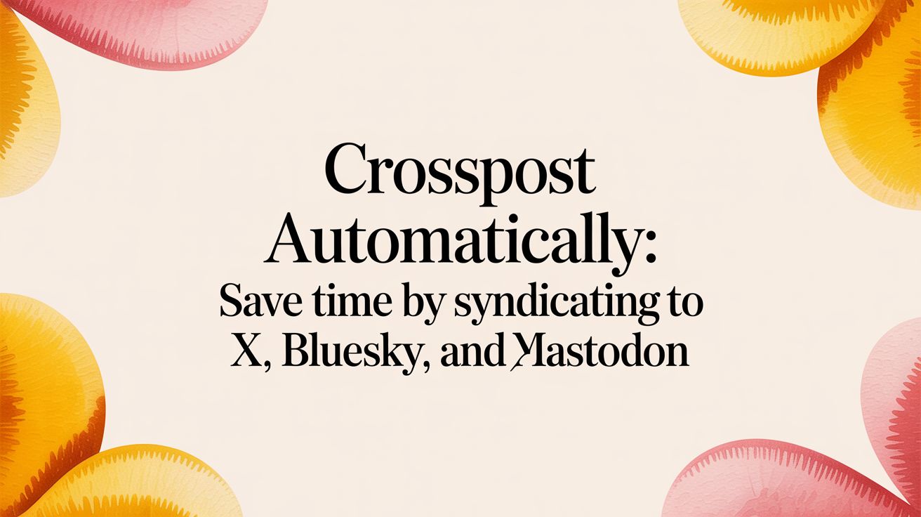Crosspost Automatically: Save Time by Syndicating to X, Bluesky, and Mastodon