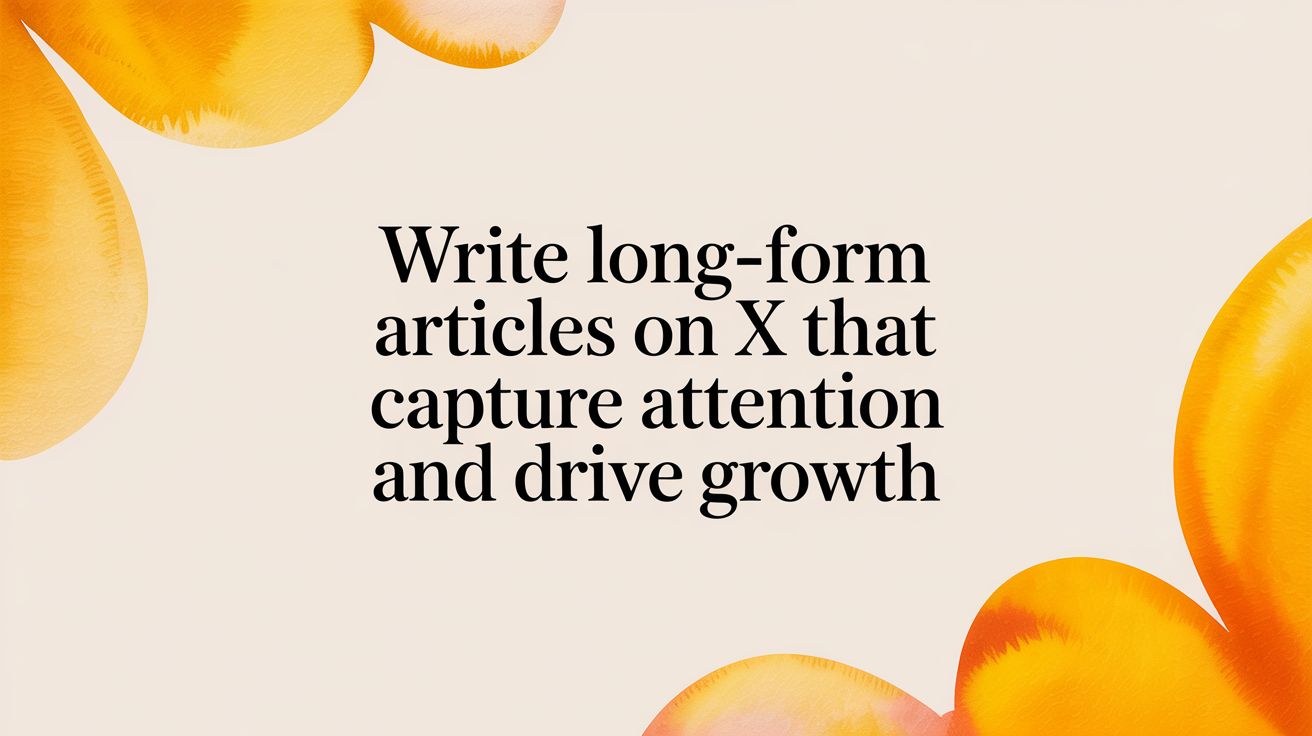 Write Long-Form Articles on X That Capture Attention and Drive Growth