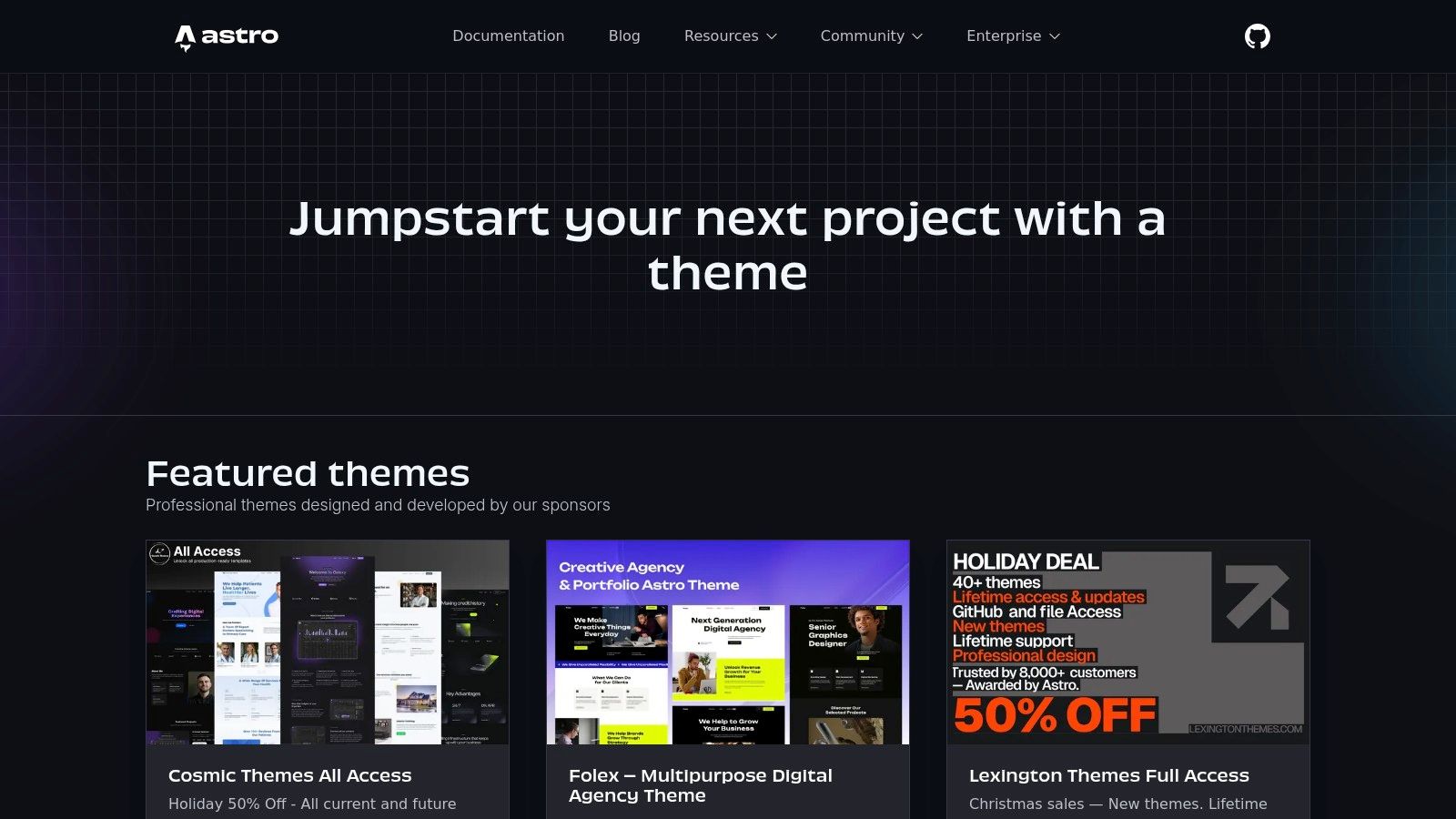 Astro Themes (official directory)