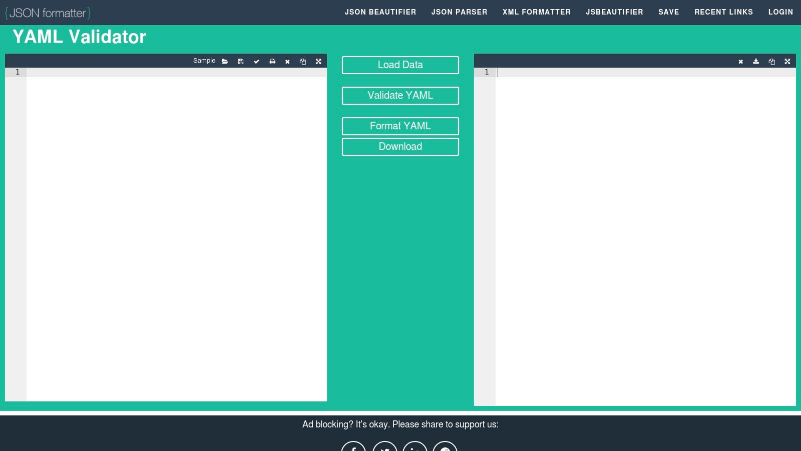 JSONFormatter.org — YAML Validator