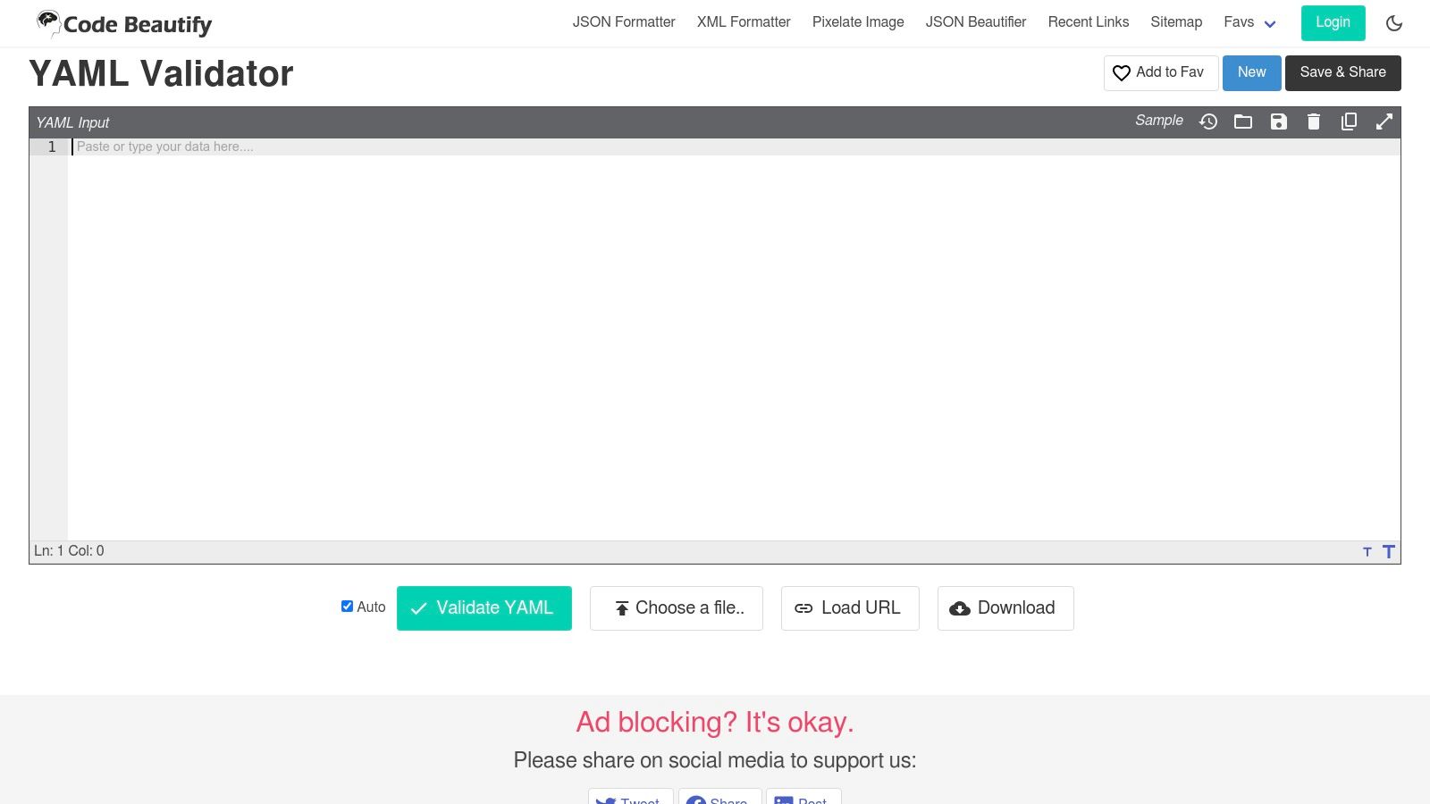 Code Beautify — YAML Validator