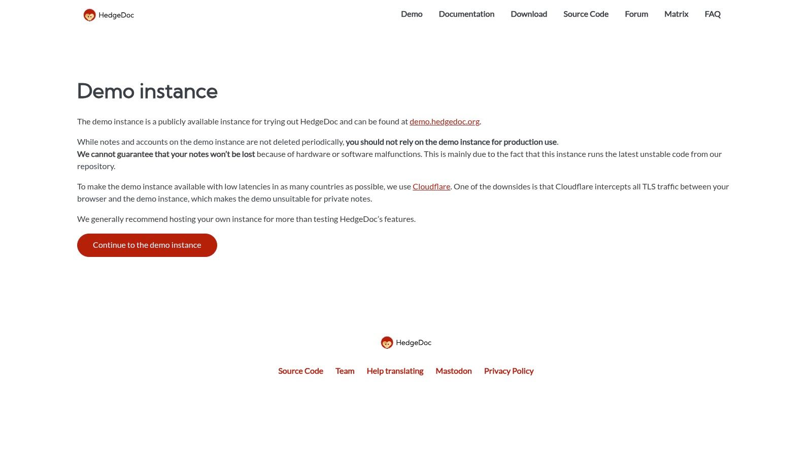HedgeDoc (Demo)