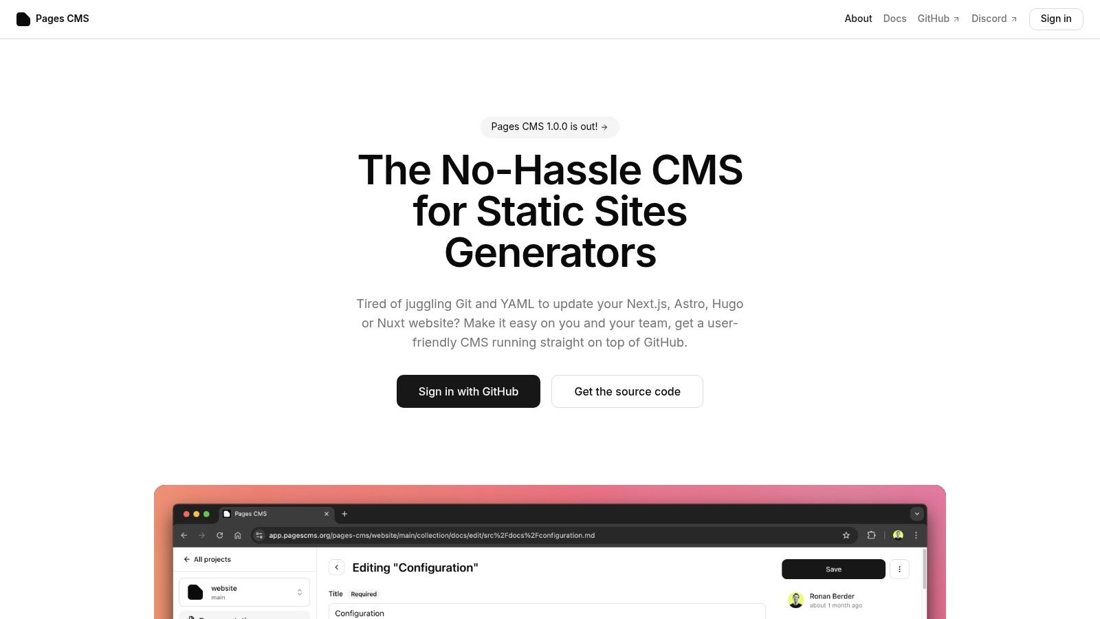 Pages CMS