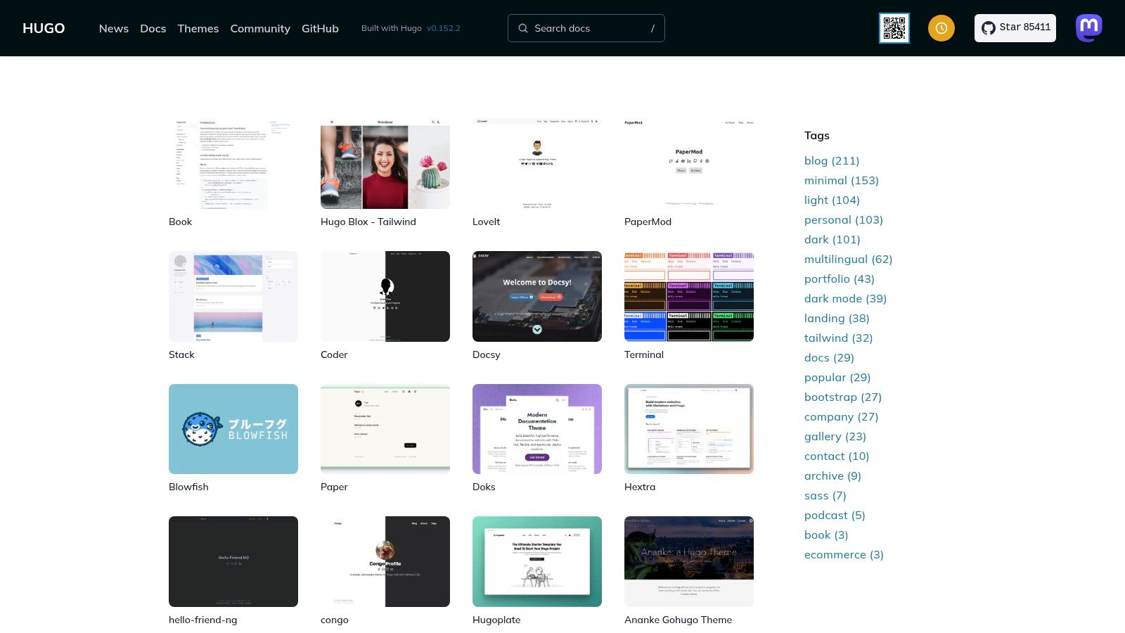 Hugo Themes – Official Gallery (Free, Open-Source)