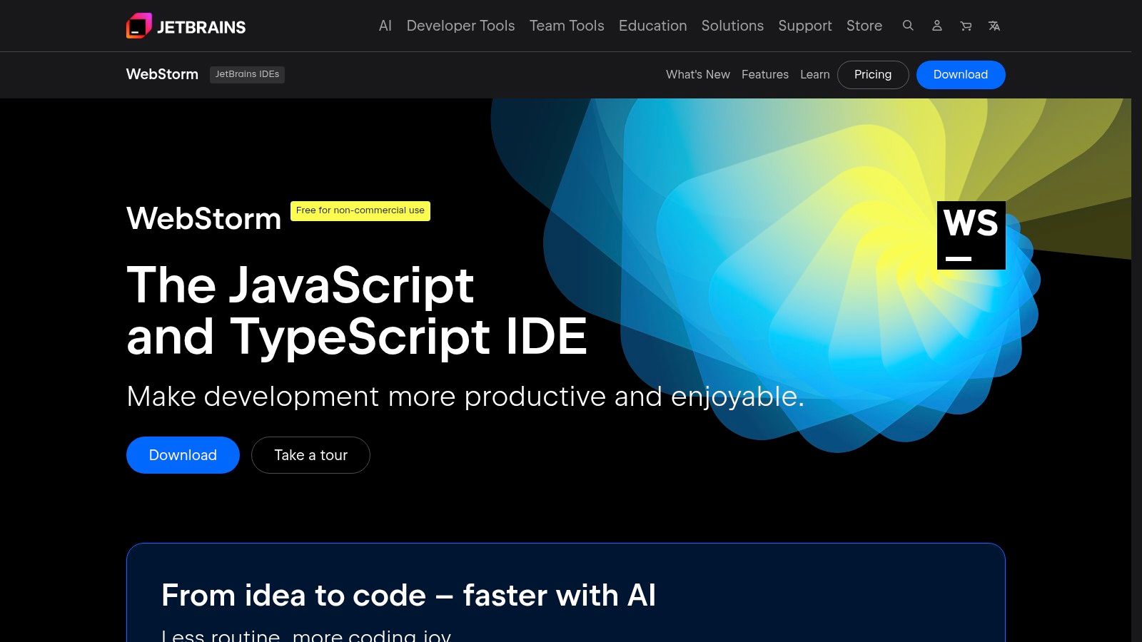 JetBrains WebStorm showing its integrated JSON editing and schema validation features.