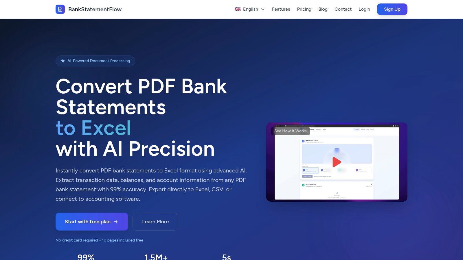 BankStatementFlow — PDF Bank Statement to Excel (AI)